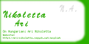 nikoletta ari business card